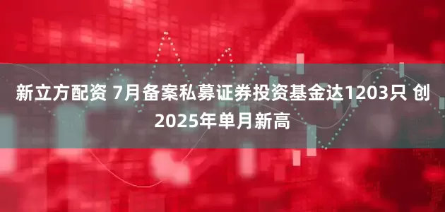 新立方配资 7月备案私募证券投资基金达1203只 创2025年单月新高