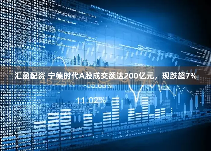 汇盈配资 宁德时代A股成交额达200亿元，现跌超7%